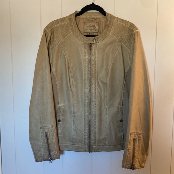 Sebby Jackets & Blazers - Sebby Tan Faux Leather Jacket Size XXL